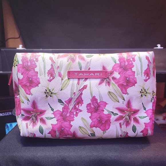 Tahari Pink and Floral Cosmetic Bag Trio - Picture 3 of 5